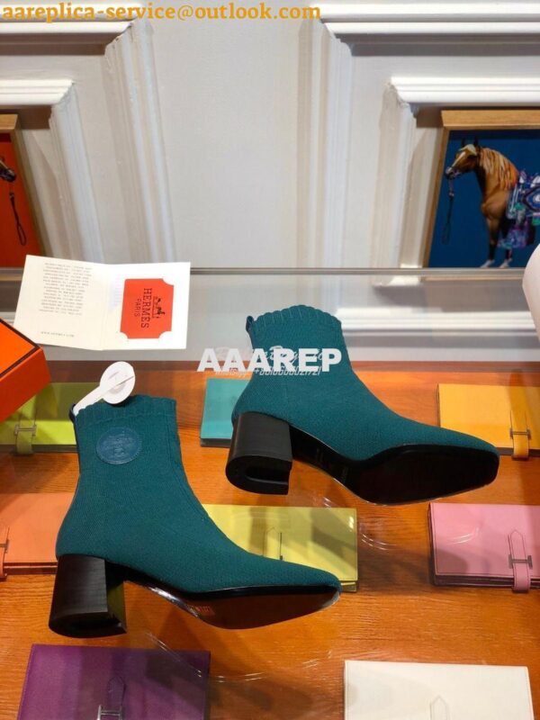 Replica Hermes Volver 60 Ankle Boot H192034 Vert Bosphore 9