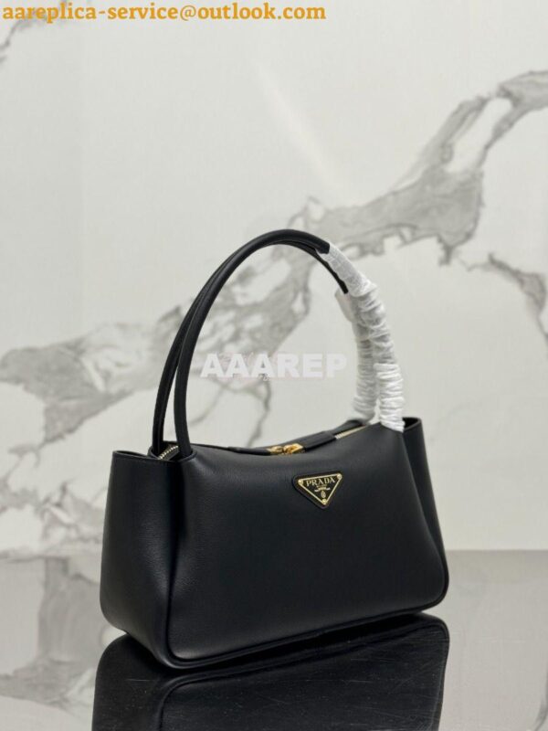 Replica Prada Medium leather handbag 1BA444 Black 4