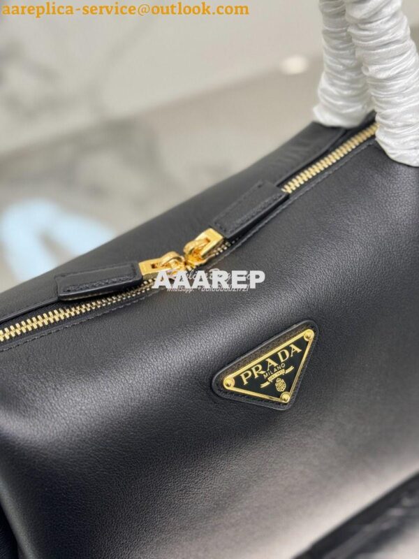 Replica Prada Medium leather handbag 1BA444 Black 7