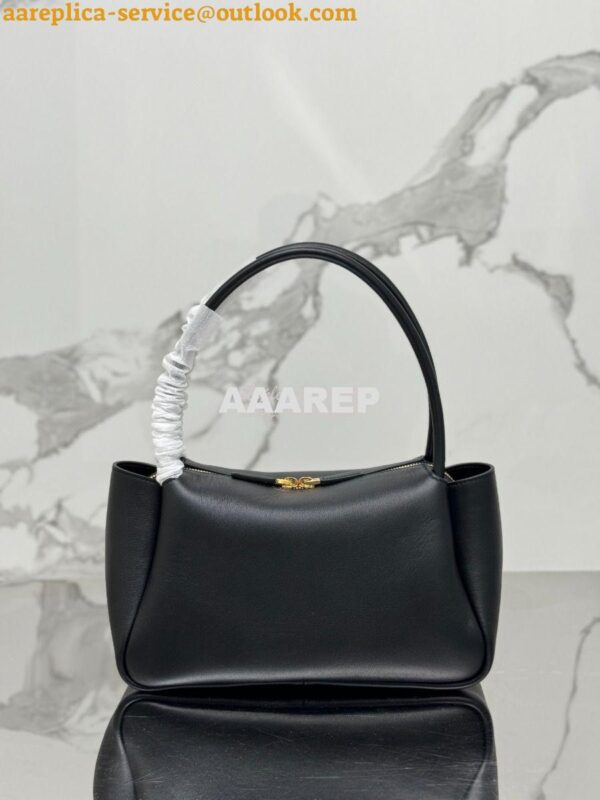 Replica Prada Medium leather handbag 1BA444 Black 11