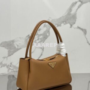 Replica Prada Medium leather handbag 1BA444 Caramel 2