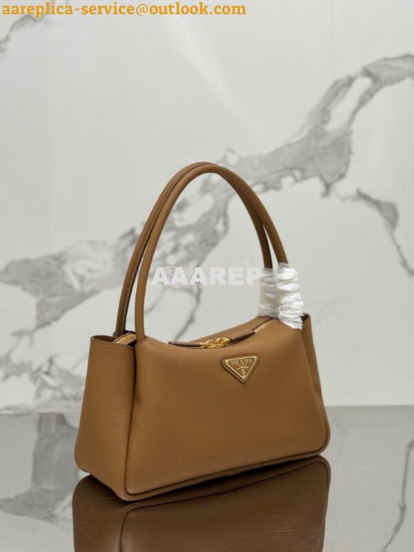 Replica Prada Medium leather handbag 1BA444 Caramel 4