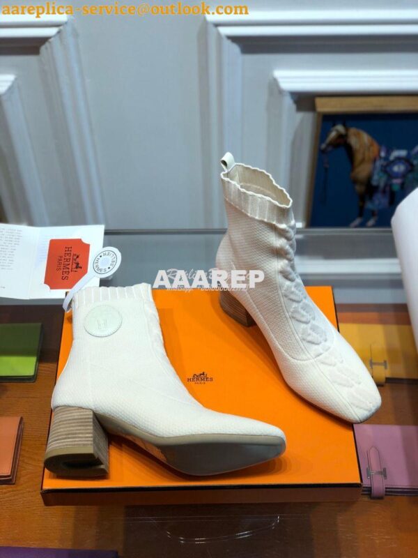 Replica Hermes Volver 60 Ankle Boot H192034 White 7