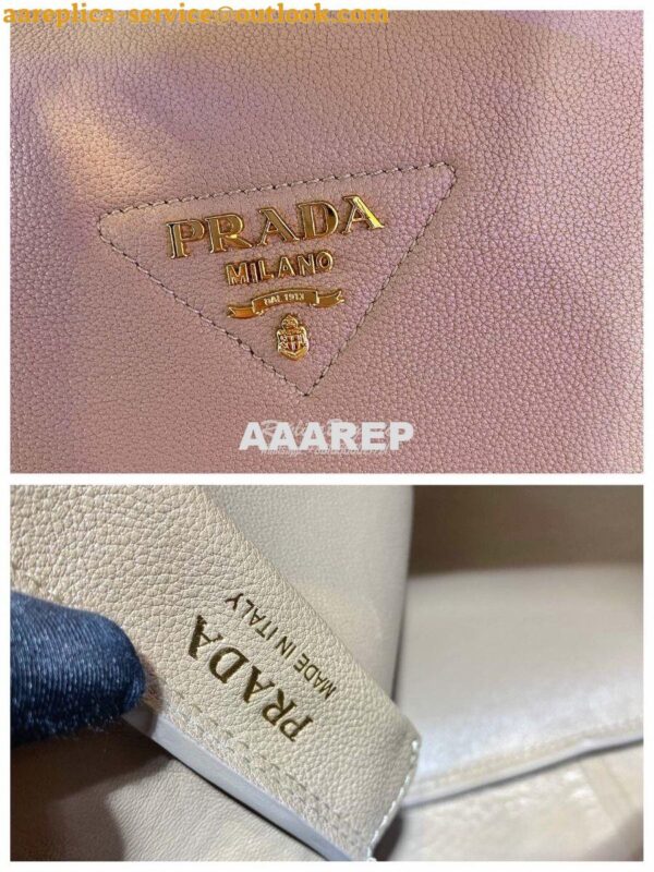 Replica Prada Medium Leather Handbag 1BC142 Beige 9