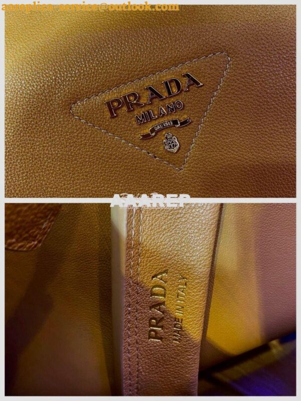 Replica Prada Medium Leather Handbag 1BC142 Cognac 8