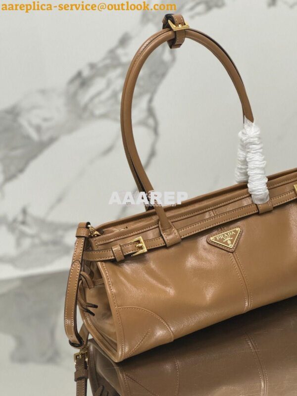 Replica Prada Medium leather shoulder bag 1BA426 Cameo 6