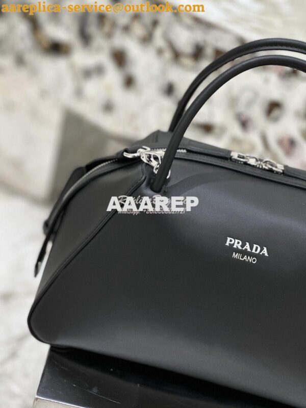 Replica Prada Medium Leather Supernova Handbag 1BA365 Black 9