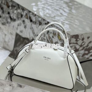 Replica Prada Medium Leather Supernova Handbag 1BA365 White