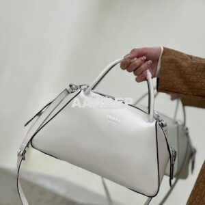 Replica Prada Medium Leather Supernova Handbag 1BA365 White 2