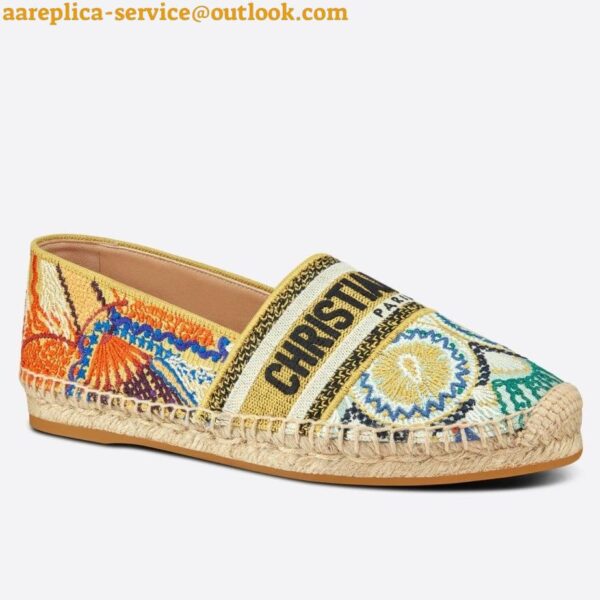 Replica Dior Granville Espadrilles In Lights Embroidered Cotton 3