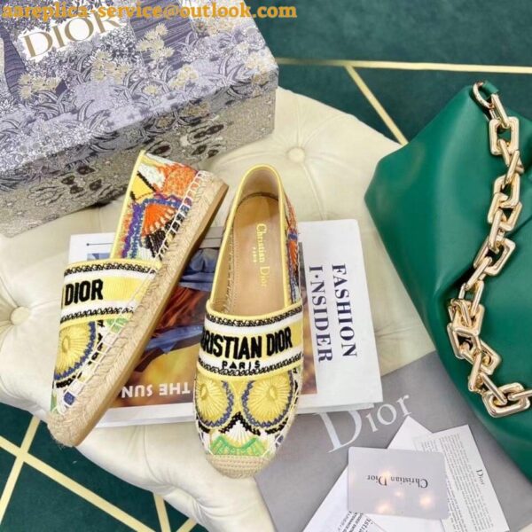 Replica Dior Granville Espadrilles In Lights Embroidered Cotton 7