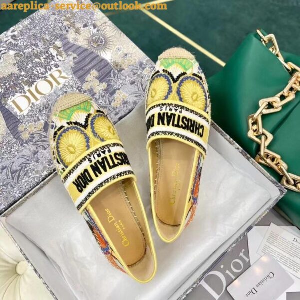 Replica Dior Granville Espadrilles In Lights Embroidered Cotton 8