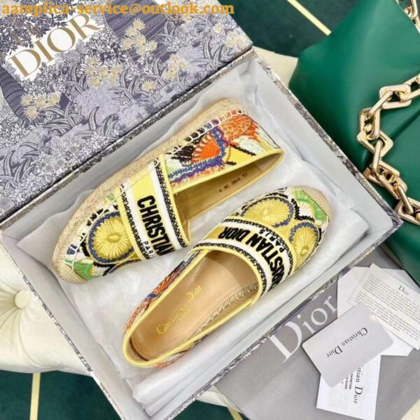 Replica Dior Granville Espadrilles In Lights Embroidered Cotton 9