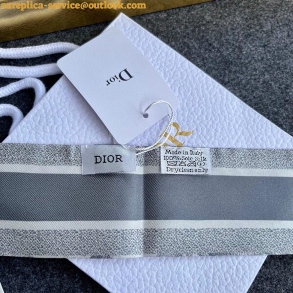 Replica Dior Toile de Jouy Sauvage Mitzah Scarf in Grey Silk Twill 7
