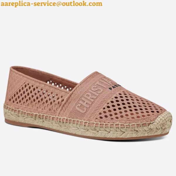 Replica Dior Granville Espadrilles In Nude Mesh Embroidery 3