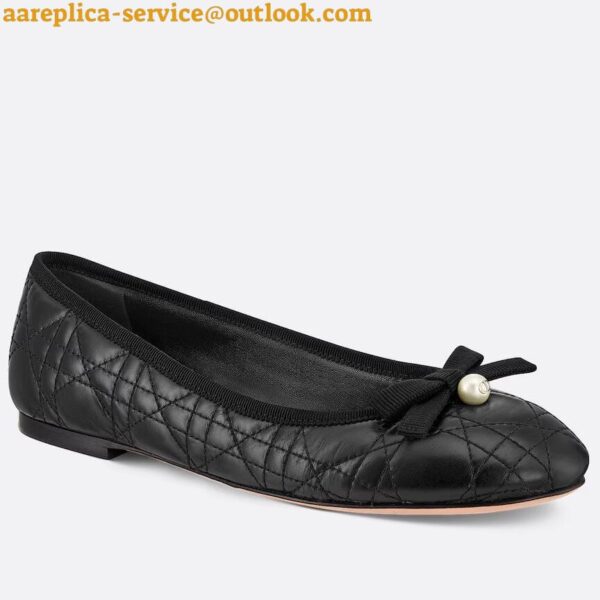 Replica Dior Ballerina Flats in Black Quilted Cannage Calfskin 3