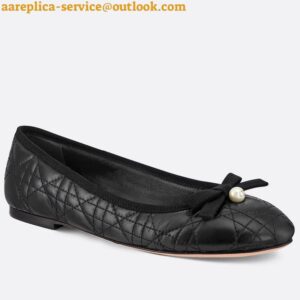 Replica Dior Ballerina Flats in Black Quilted Cannage Calfskin 2