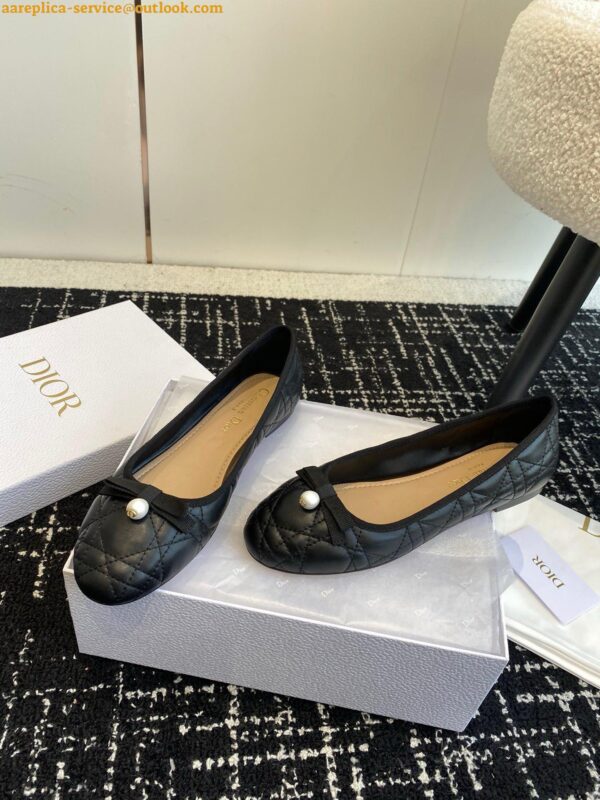 Replica Dior Ballerina Flats in Black Quilted Cannage Calfskin 5