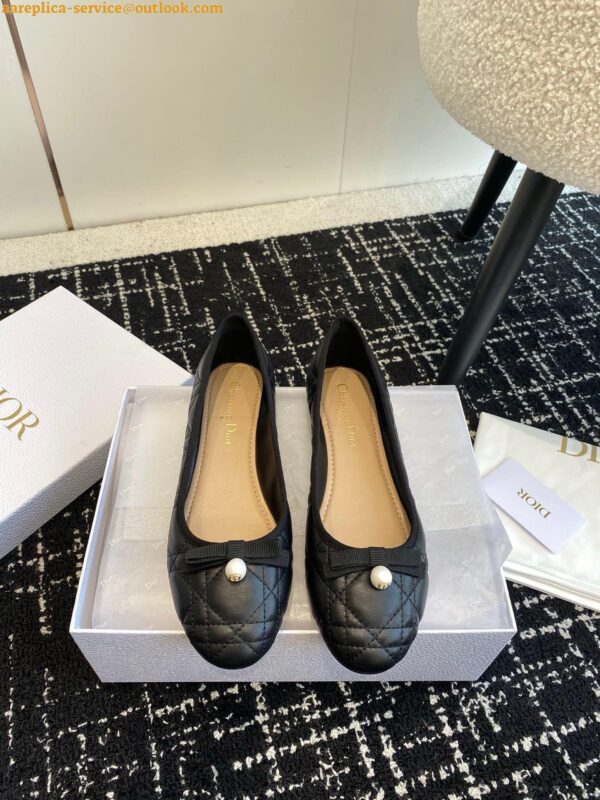 Replica Dior Ballerina Flats in Black Quilted Cannage Calfskin 6