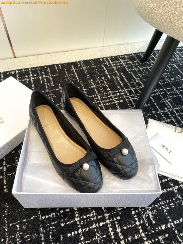 Replica Dior Ballerina Flats in Black Quilted Cannage Calfskin 7