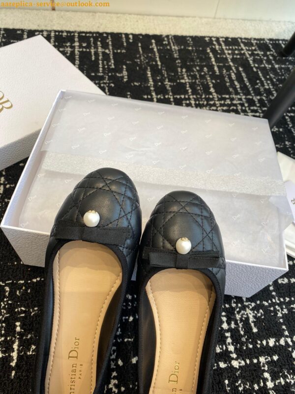 Replica Dior Ballerina Flats in Black Quilted Cannage Calfskin 8