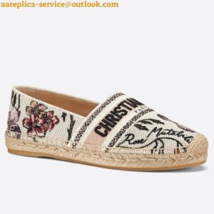 Replica Dior Granville Espadrilles In Rosa Mutabilis Embroidered Cotton 2