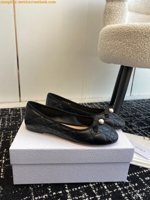 Replica Dior Ballerina Flats in Black Quilted Cannage Calfskin 11