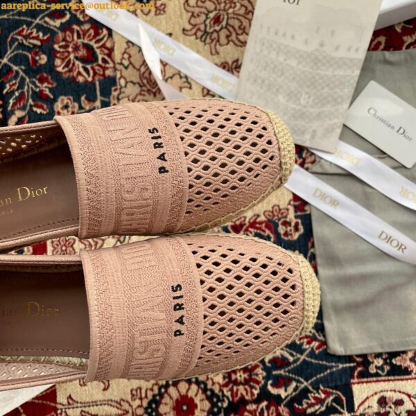 Replica Dior Granville Espadrilles In Nude Mesh Embroidery 11