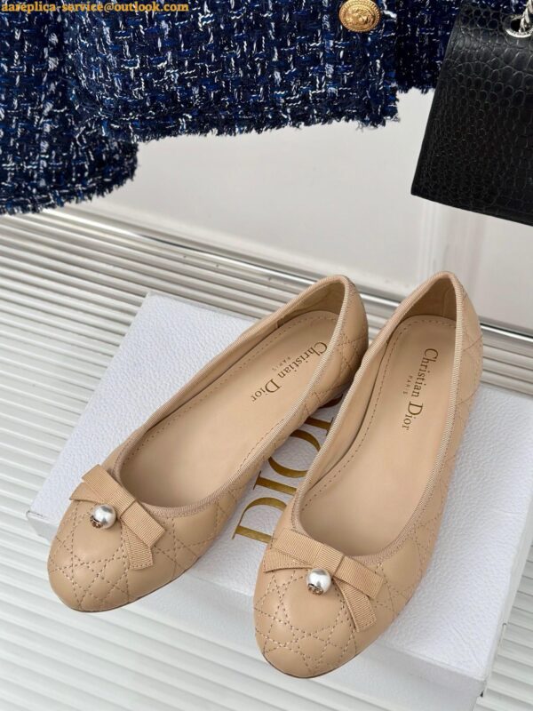 Replica Dior Ballerina Flats in Nude Quilted Cannage Calfskin 5