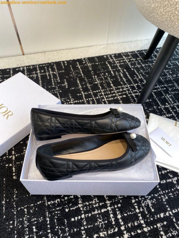 Replica Dior Ballerina Flats in Black Quilted Cannage Calfskin 13