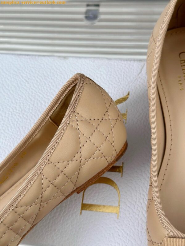 Replica Dior Ballerina Flats in Nude Quilted Cannage Calfskin 9