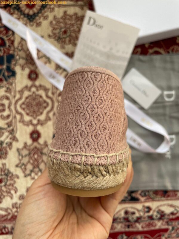 Replica Dior Granville Espadrilles In Nude Mesh Embroidery 17