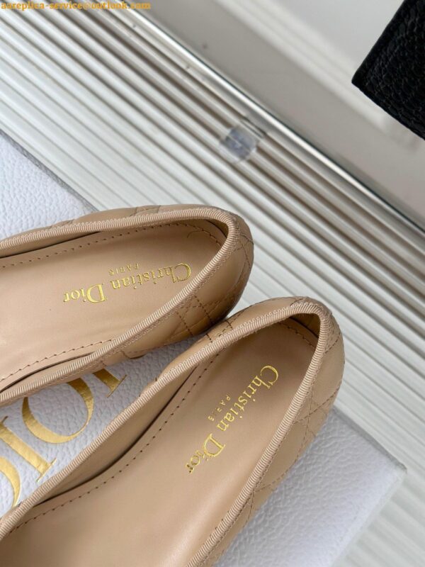 Replica Dior Ballerina Flats in Nude Quilted Cannage Calfskin 11