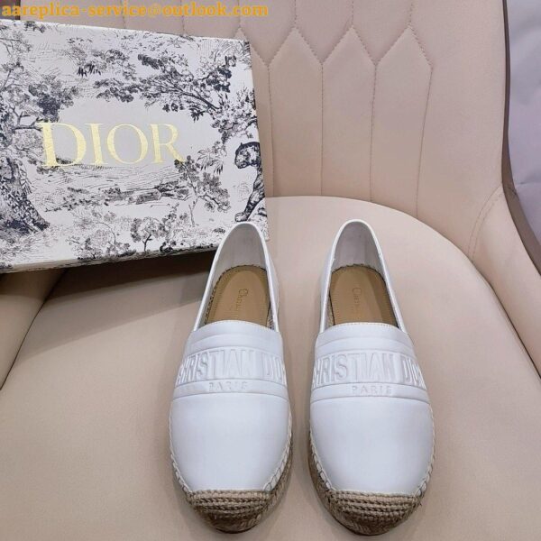 Replica Dior Granville Espadrilles In White Embossed Lambskin 5