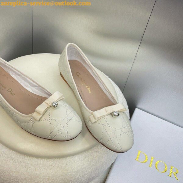 Replica Dior Ballerina Flats in White Quilted Cannage Calfskin 5