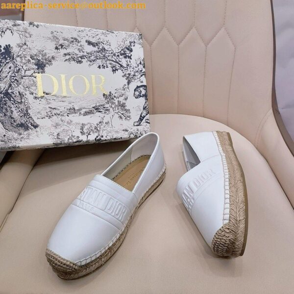 Replica Dior Granville Espadrilles In White Embossed Lambskin 6