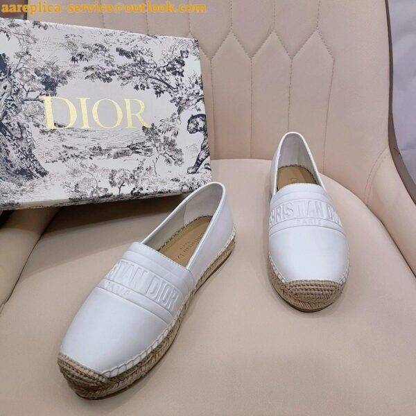 Replica Dior Granville Espadrilles In White Embossed Lambskin 8