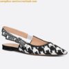 Replica Dior J'Adior Embroidered Ballet Flats In Black Technical Canvas