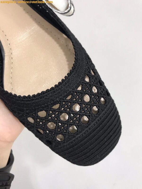 Replica Dior J'Adior Slingback Ballerina Flats In Black Mesh Cannage Embroidery 5