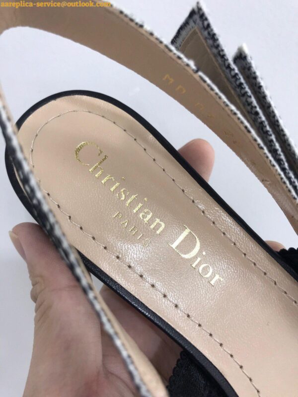 Replica Dior J'Adior Slingback Ballerina Flats In Black Mesh Cannage Embroidery 6