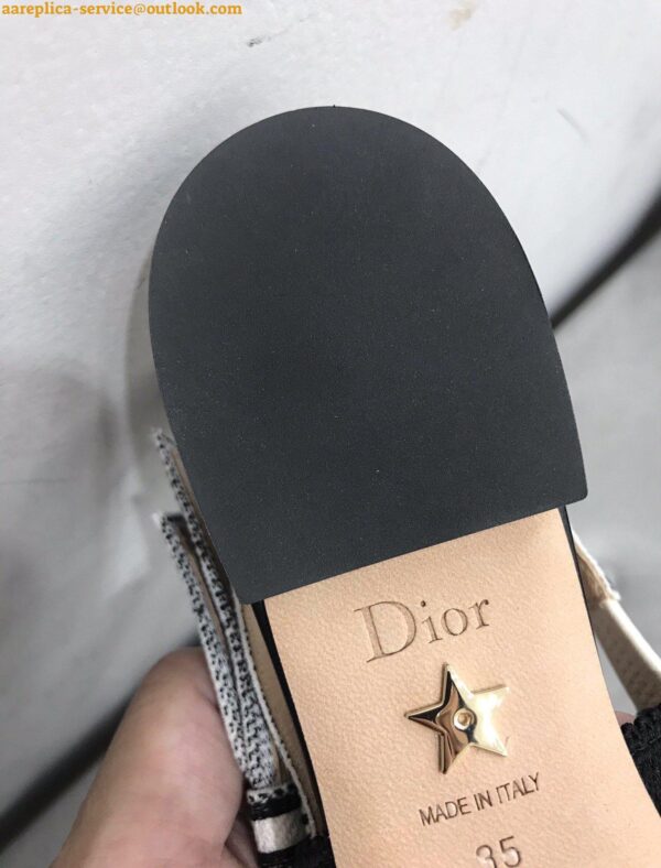 Replica Dior J'Adior Slingback Ballerina Flats In Black Mesh Cannage Embroidery 7