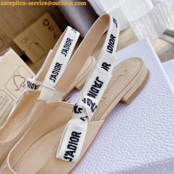 Replica Dior J'Adior Slingback Ballerina Flats In Nude Patent Leather 6