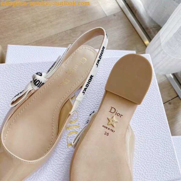 Replica Dior J'Adior Slingback Ballerina Flats In Nude Patent Leather 9