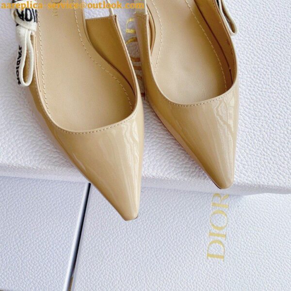 Replica Dior J'Adior Slingback Ballerina Flats In Nude Patent Leather 11