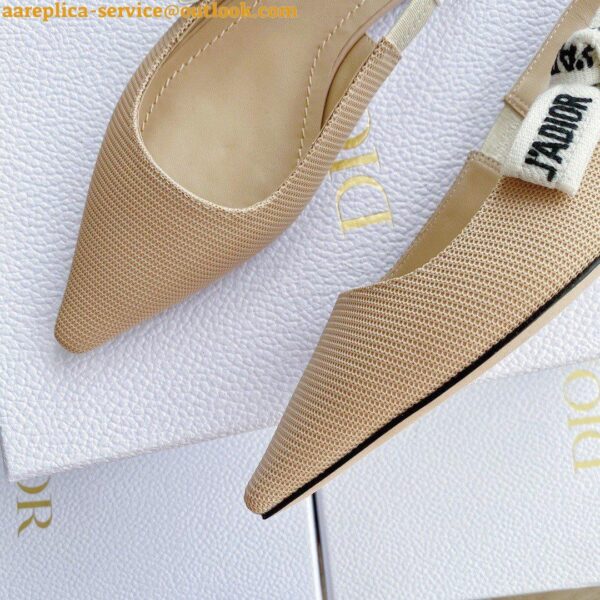 Replica Dior J'Adior Slingback Ballerina Flats In Nude Technical Canvas 6