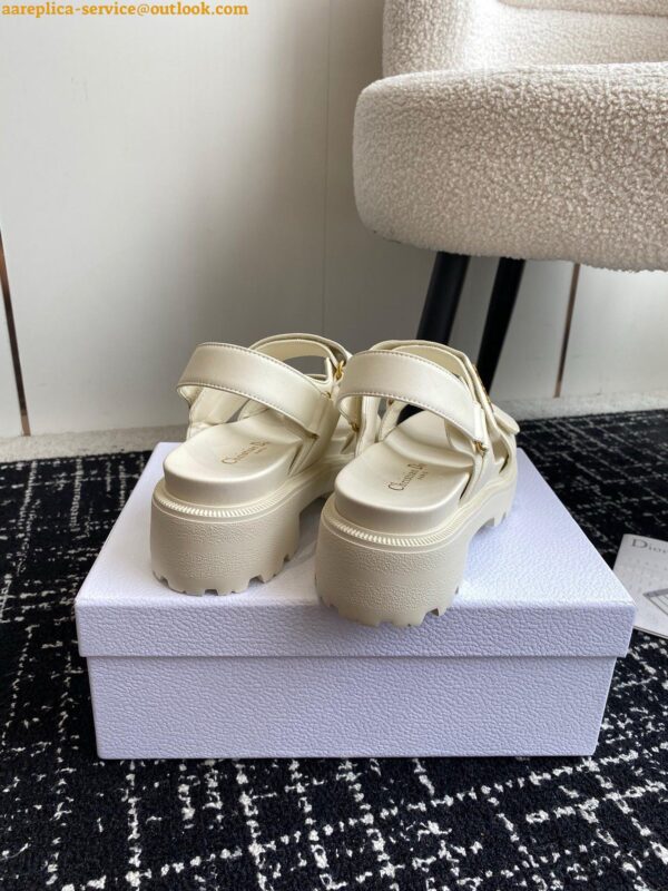 Replica Dior Dioract Platform Sandals in White Lambskin 6