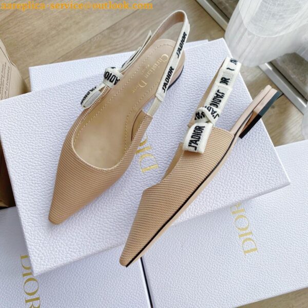 Replica Dior J'Adior Slingback Ballerina Flats In Nude Technical Canvas 8