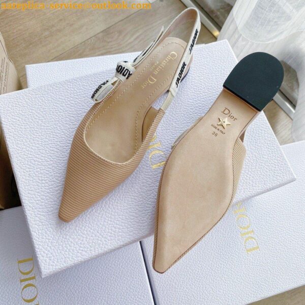 Replica Dior J'Adior Slingback Ballerina Flats In Nude Technical Canvas 9