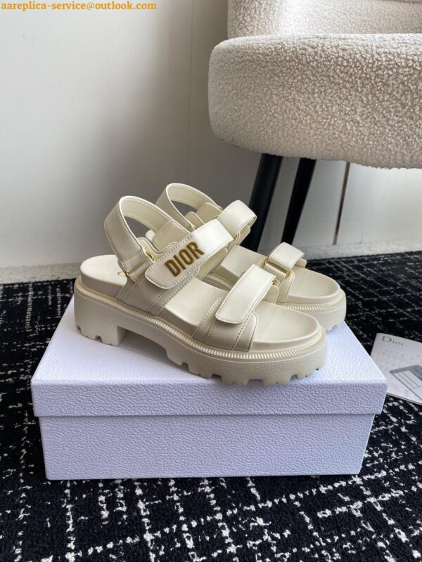 Replica Dior Dioract Platform Sandals in White Lambskin 8