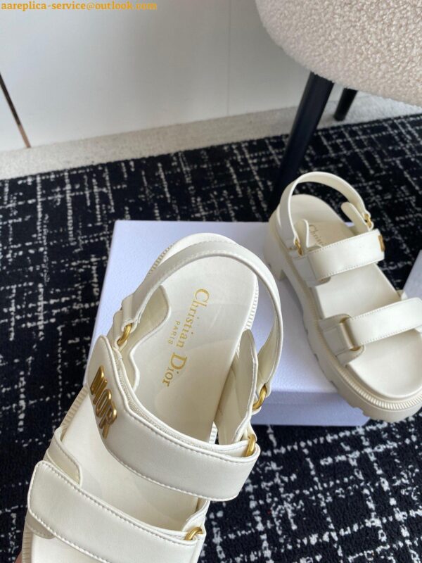 Replica Dior Dioract Platform Sandals in White Lambskin 9